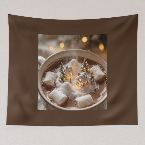 Item preview, Cozy Christmas Village in Hot Chocolate Cup designed and sold by OksArtStudio.