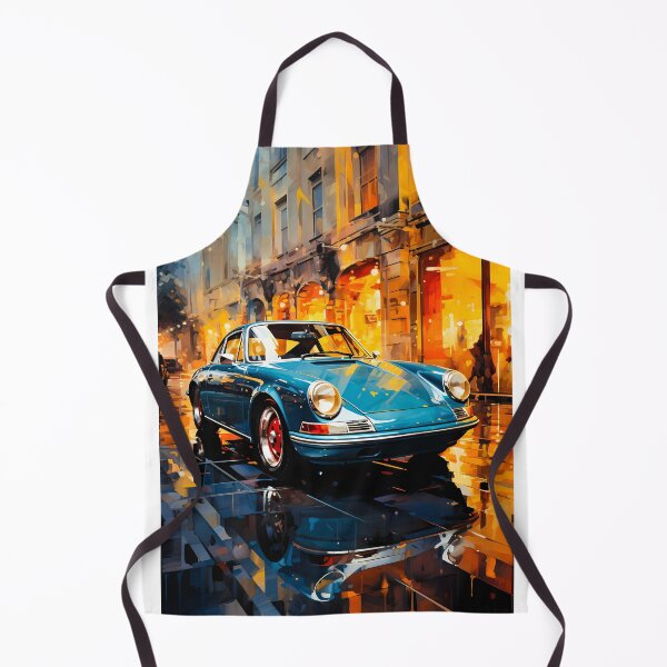 Item preview, Classic Blue Sports Car on Rainy City Street designed and sold by RevUpDesign.
