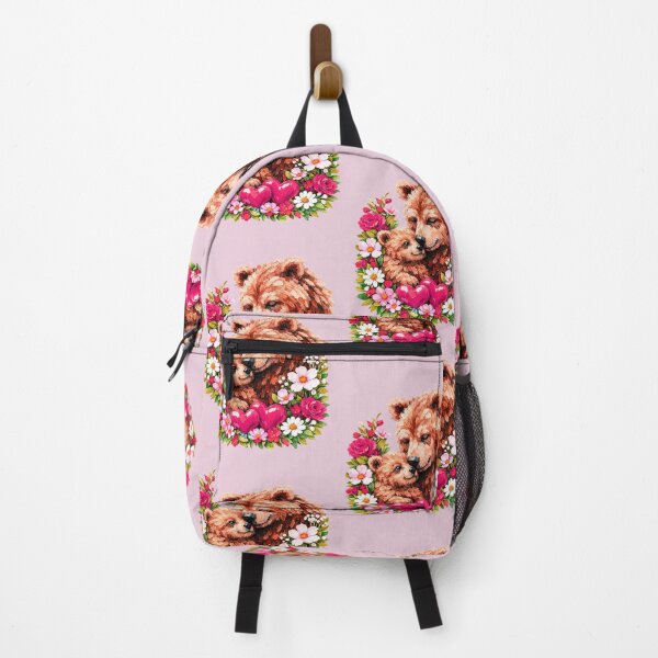 Item preview, Cute Bear Mama Cub Hearts Floral designed and sold by the artedivino.