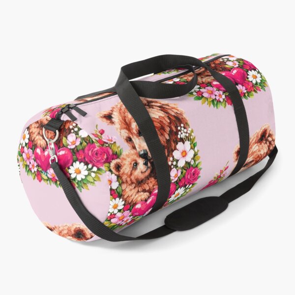 Item preview, Cute Bear Mama Cub Hearts Floral designed and sold by the artedivino.