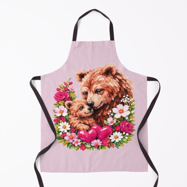 Item preview, Cute Bear Mama Cub Hearts Floral designed and sold by the artedivino.