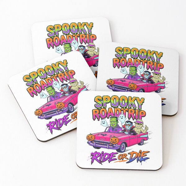 Item preview, Spooky Road Trip Monsters Pink Car Halloween Graphic designed and sold by ArtLabCreations.