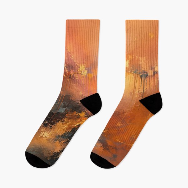 Item preview, Solstice Ember - Amber & Gold Abstract Landscape Print designed and sold by Joey Santiago.