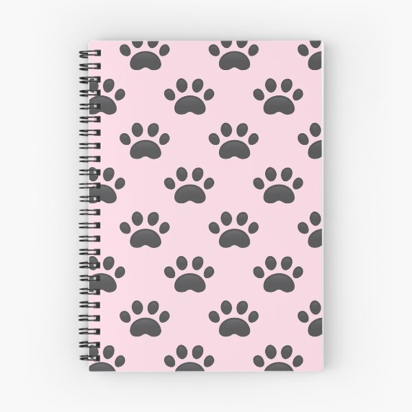 Item preview, Pattern of Black Paw Print Baby Pink Background - Kawaii Chibi illustration designed and sold by Agamaji.