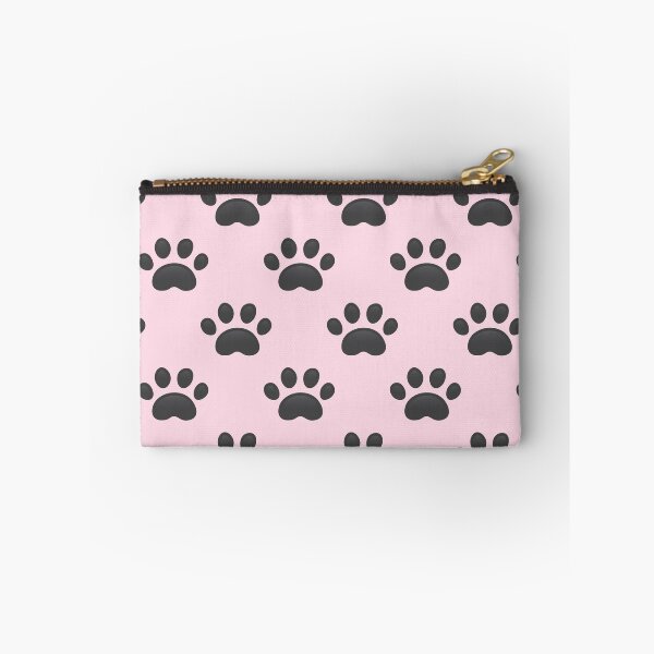 Item preview, Pattern of Black Paw Print Baby Pink Background - Kawaii Chibi illustration designed and sold by Agamaji.