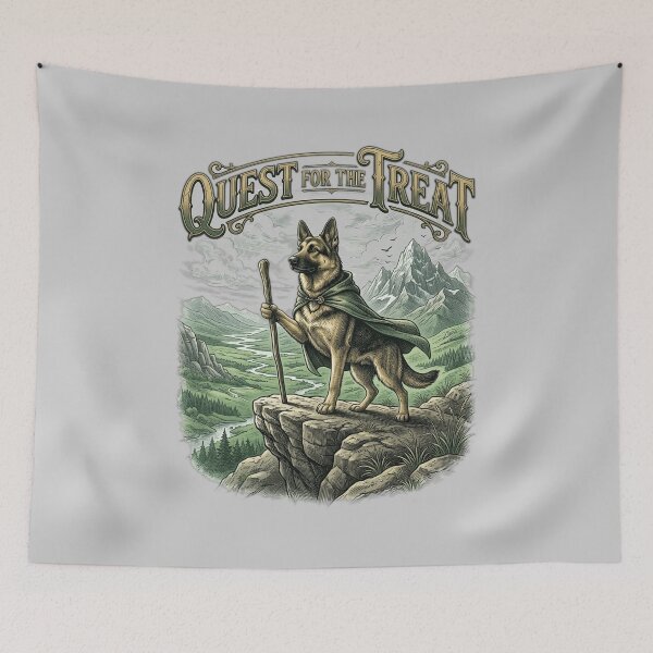 Item preview, Quest for the Treat Funny Fantasy Adventure Epic Quest Dog Shepherd Lover Gift designed and sold by FurRealStudioCo.