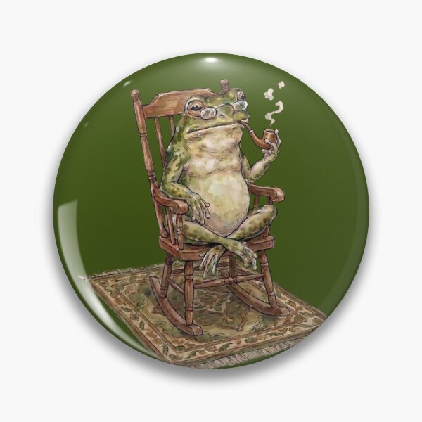 Item preview, Frog Smoking Pipe in Rocking Chair Black Background designed and sold by Merli7.