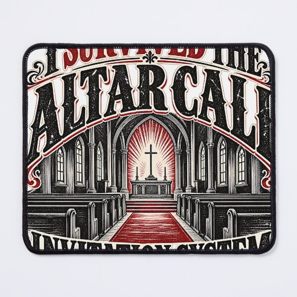 Item preview, I Survived The Altar Call Invitation System Funny Exvangelical Woodcut Shirt designed and sold by GloryandFame.
