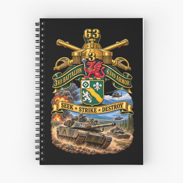 Item preview, Army - 3rd Bn 63rd Armor Branch w 63rd Armor DUI - Seek Strike Destroy - 3D - Enhanced designed and sold by Military Insignia Products.