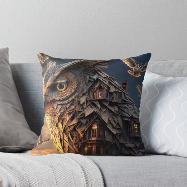 Item preview, The Owl Cottage – Surreal Fantasy Art designed and sold by Mr Ai Shop.