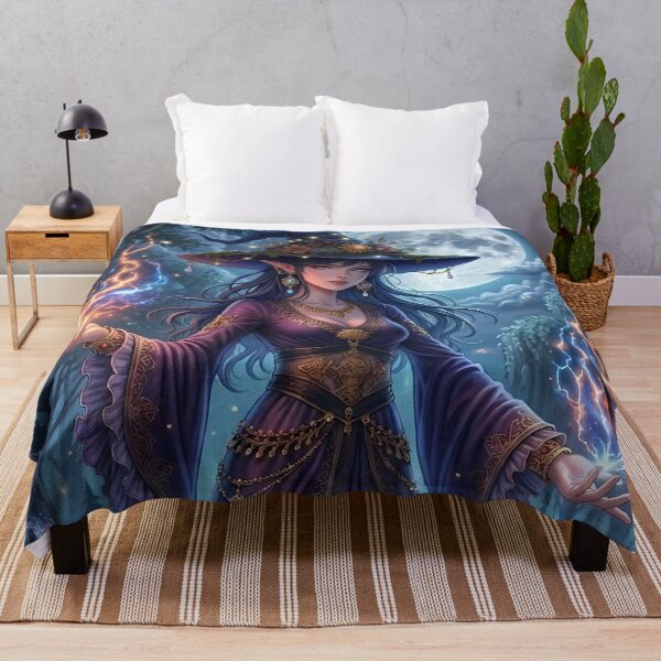 Item preview, Forest Witch Casting Magic - Moonlit Fantasy Art designed and sold by Lucid Dream Pixel.