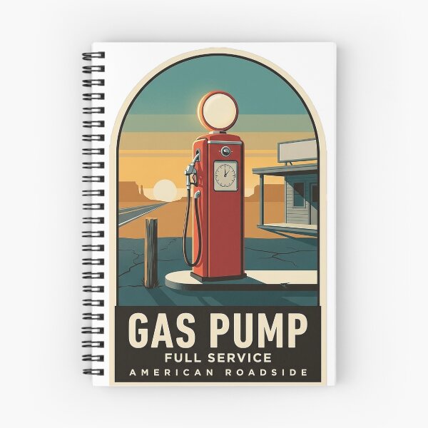 Item preview, Classic Red Gas Pump Retro Roadside Travel Badge Sticker designed and sold by DetourDgn.