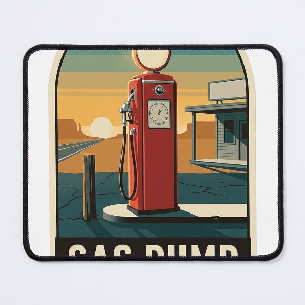Item preview, Classic Red Gas Pump Retro Roadside Travel Badge Sticker designed and sold by DetourDgn.