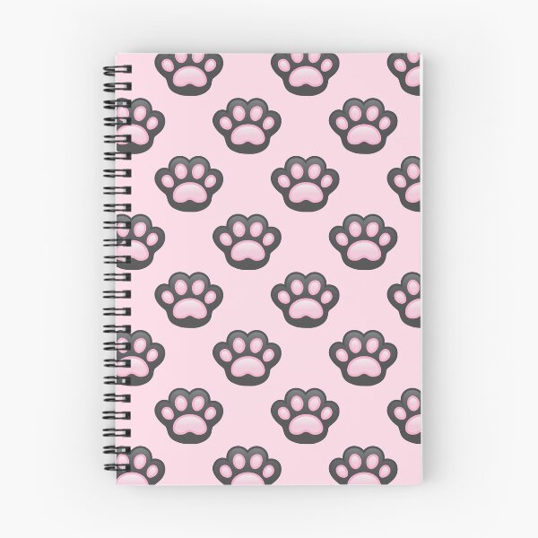 Item preview, Pattern of Black Cat Paws baby pink background - Kawaii Chibi illustration designed and sold by Agamaji.