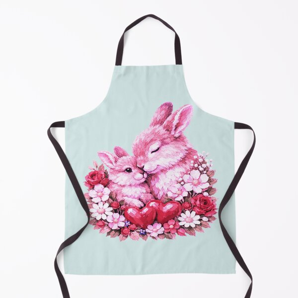 Item preview, Cute Bunny Couple Pink Floral Hearts designed and sold by the artedivino.
