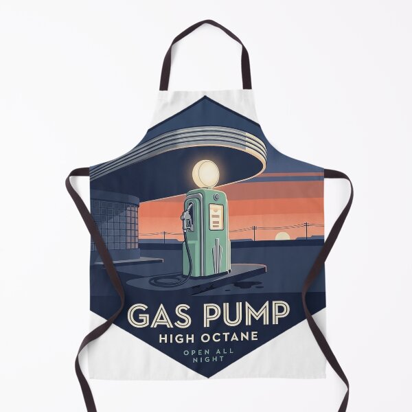 Item preview, Art Deco Vintage Gas Pump at Dusk Retro Garage Sticker designed and sold by DetourDgn.
