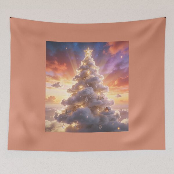 Item preview, Surreal Cloud Christmas Tree at Sunset designed and sold by OksArtStudio.
