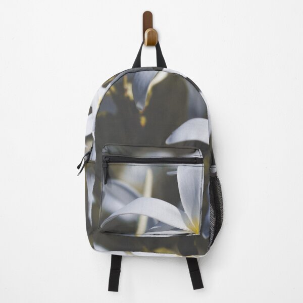 Item preview, White frangipani blossoms – Tropical flowers in sunlight designed and sold by Nicole Bleck.