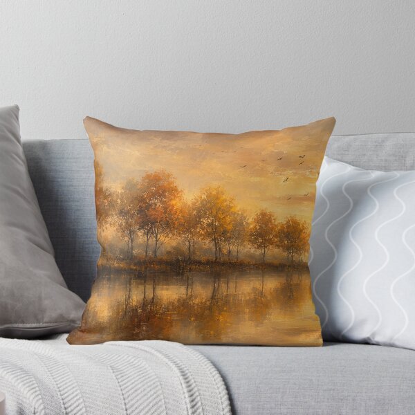 Item preview, Golden Autumn Lake Sunrise | Warm Cozy Fall Decor designed and sold by Joey Santiago.