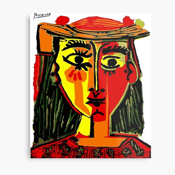 Pablo Picasso Woman In A Hat 1962 T Shirt, Artwork, tshirt, tee, jersey, poster, artwork Metal Print