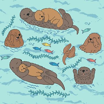 Artwork thumbnail, Sea Otters - cute animal pattern by Cecca Designs by Cecca-Designs