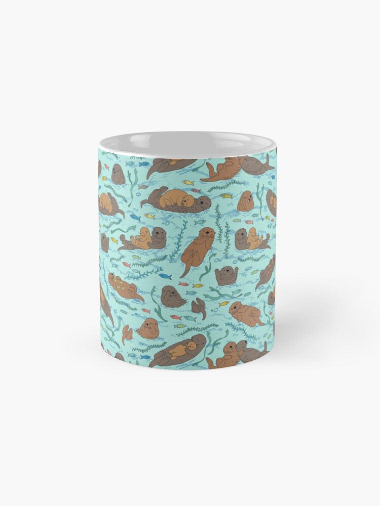 Alternate view of Sea Otters - cute animal pattern by Cecca Designs Coffee Mug