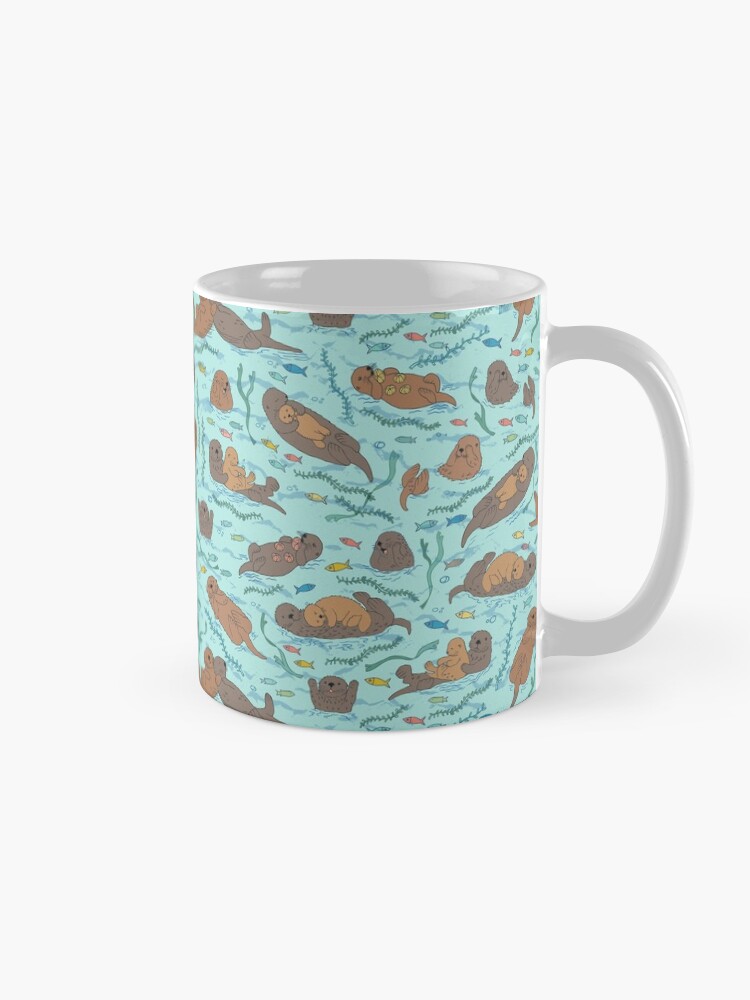Alternate view of Sea Otters - cute animal pattern by Cecca Designs Coffee Mug