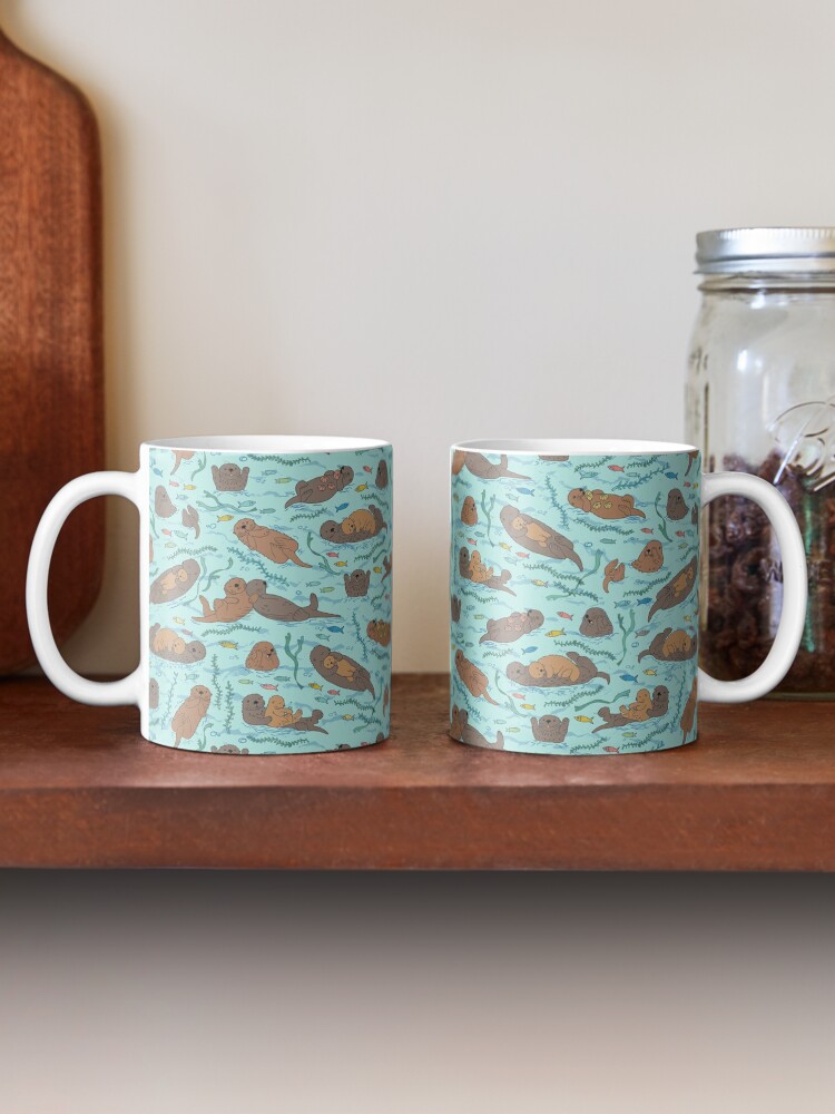 Alternate view of Sea Otters - cute animal pattern by Cecca Designs Coffee Mug