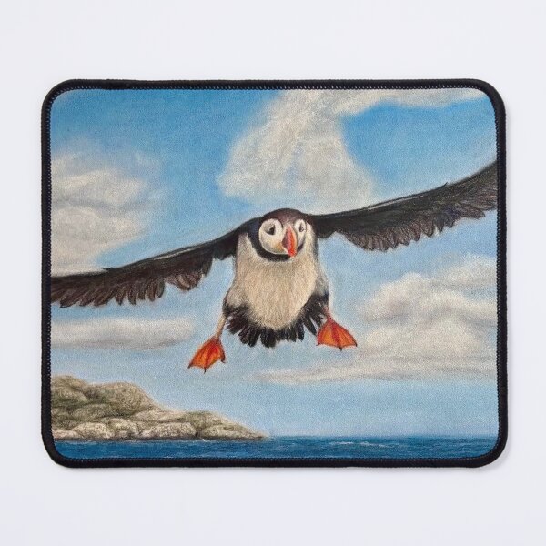 Item preview, Puffins in flight designed and sold by NathBros.
