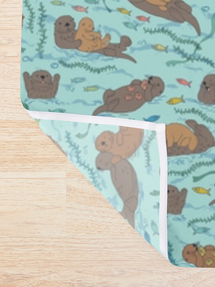 Alternate view of Sea Otters - cute animal pattern by Cecca Designs Shower Curtain