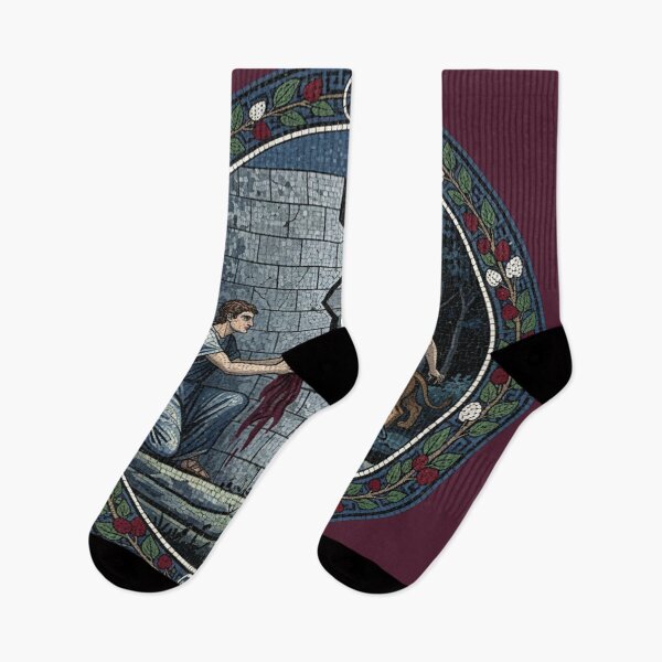 Item preview, Pyramus & Thisbe: Whispers Through the Wall - Roman Mosaic Art designed and sold by codex antique.
