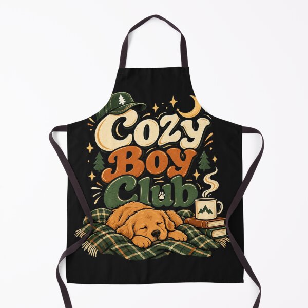 Item preview, Cozy Boy Club – Cute Retro Dog, Coffee & Cabin Cozy Aesthetic designed and sold by Sanika arts .