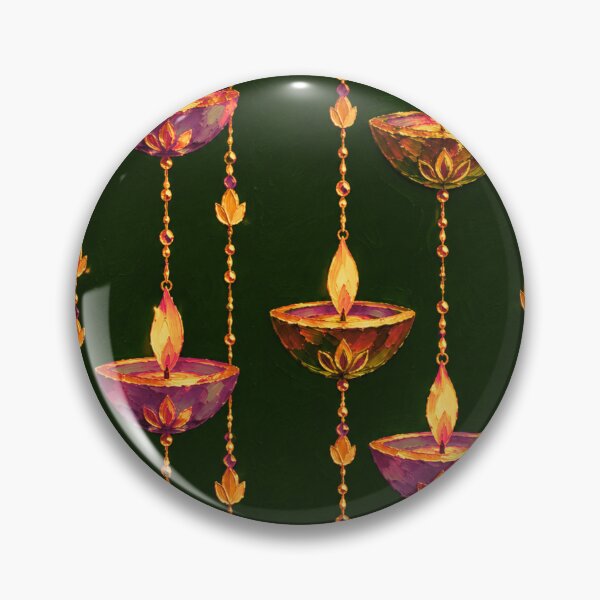 Item preview, Luxury Diwali Hanging Diya Pattern designed and sold by Paper&Palette.