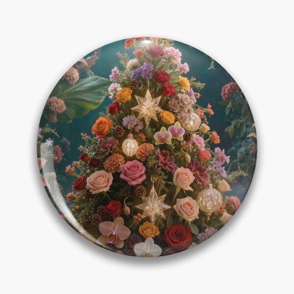 Item preview, Floral Christmas Tree in Enchanted Garden designed and sold by OksArtStudio.