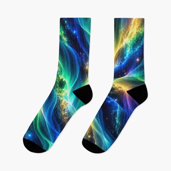 Item preview, Emerald Gold Aurora – Celestial Northern Lights Abstract designed and sold by HO•Designs.