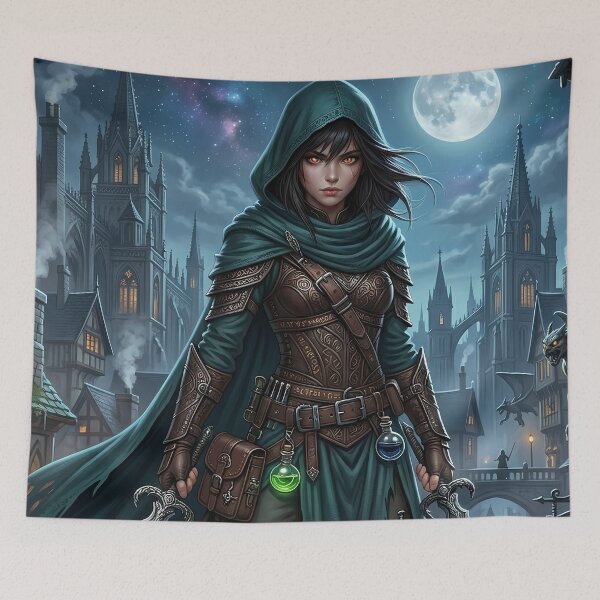 Item preview, Hooded Rogue - Dark Fantasy Art designed and sold by Lucid Dream Pixel.