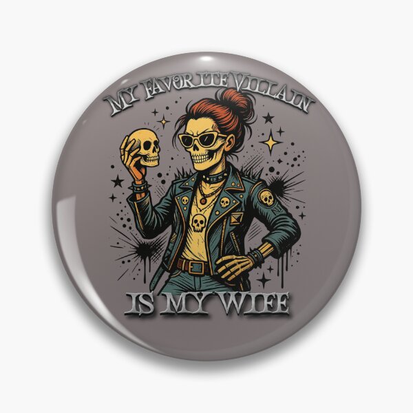 Item preview, My Favorite Villain Is My Wife – Funny Marriage Humor Quote designed and sold by Magda-Creates.