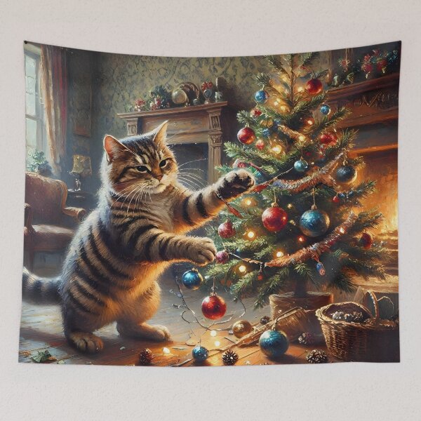 Item preview, Tabby Cat Christmas Chaos designed and sold by Sybille-Yates.