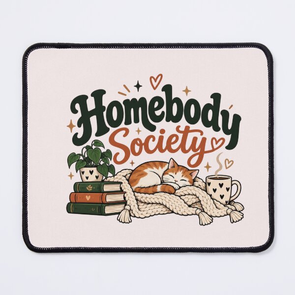 Item preview, Homebody Society Cozy Cat Introvert Aesthetic designed and sold by Sanika arts .