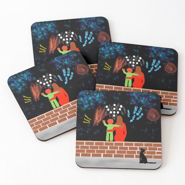 Item preview, Child and Woman Watching Fireworks designed and sold by Elaine M Hayward .