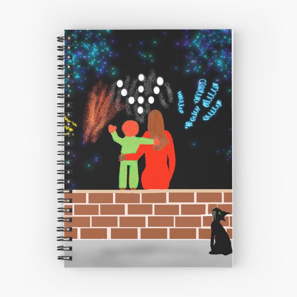 Item preview, Child and Woman Watching Fireworks designed and sold by Elaine M Hayward .