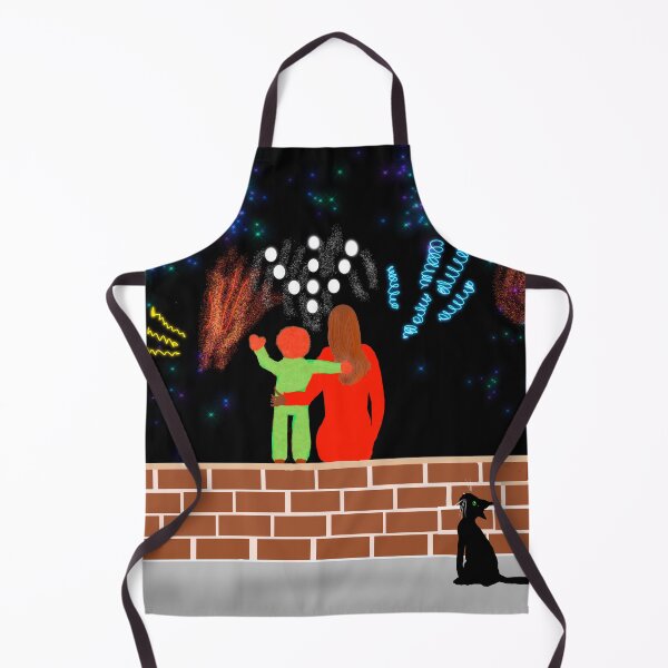Item preview, Child and Woman Watching Fireworks designed and sold by Elaine M Hayward .