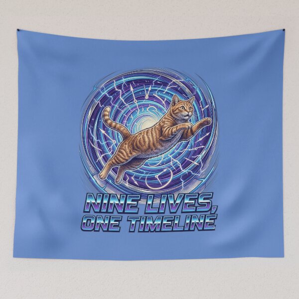 Item preview, Nine Lives One Timeline Funny Time Travel Sci-Fi Movie Cat Lover Gift Idea designed and sold by FurRealStudioCo.