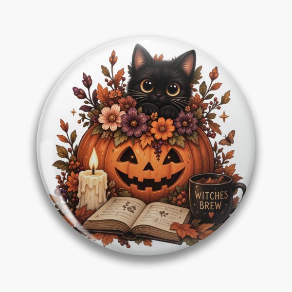 Item preview, Black Cat Witchy Autumn designed and sold by DustyCuriositie.