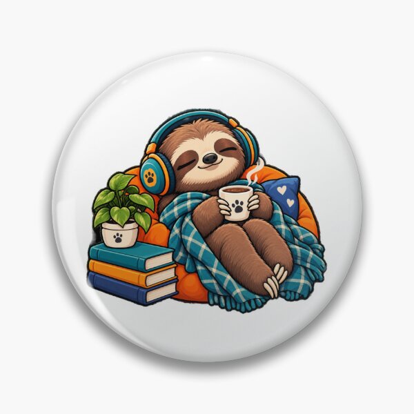 Item preview, Cozy Sloth Coffee Lover Illustration designed and sold by MDShop011A.
