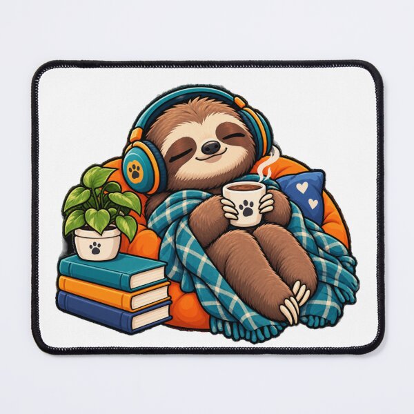 Item preview, Cozy Sloth Coffee Lover Illustration designed and sold by MDShop011A.