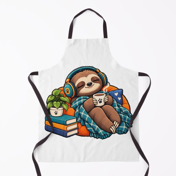 Item preview, Cozy Sloth Coffee Lover Illustration designed and sold by MDShop011A.