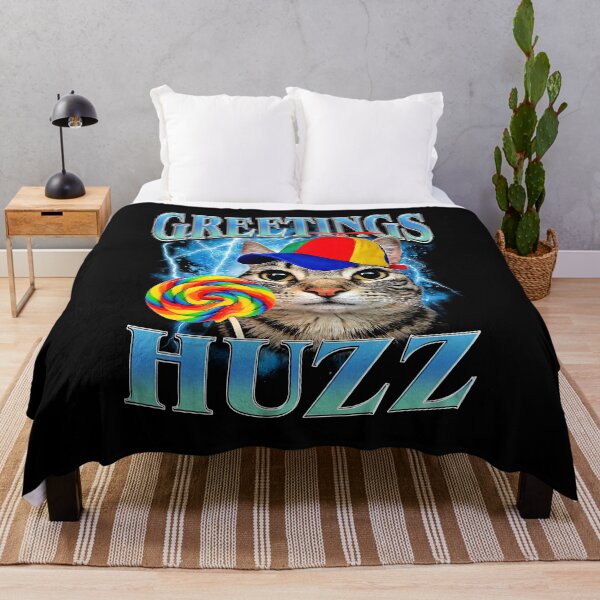 Item preview, Greetings Huzz Cat Meme Brainrot designed and sold by nosu-art-pod.