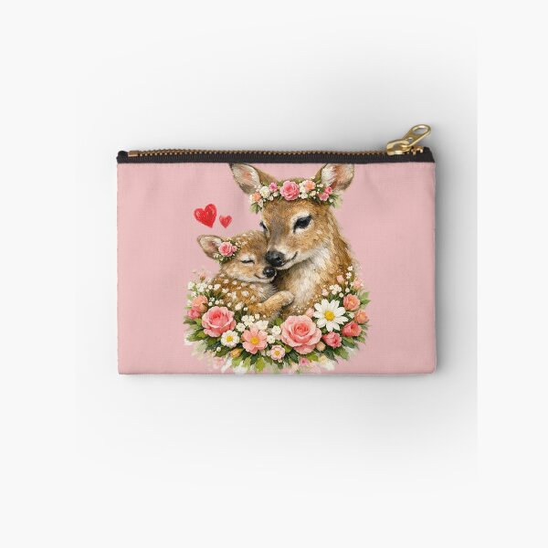 Item preview, Cute Deer Mama Fawn Floral Hearts designed and sold by the artedivino.