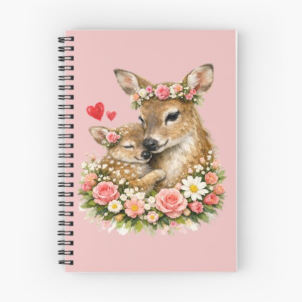 Item preview, Cute Deer Mama Fawn Floral Hearts designed and sold by the artedivino.